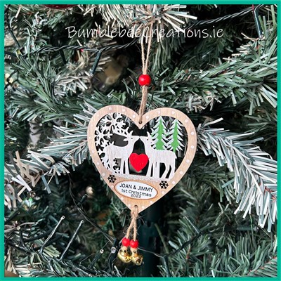 Nordic Wooden Tree Decoration : Reindeer